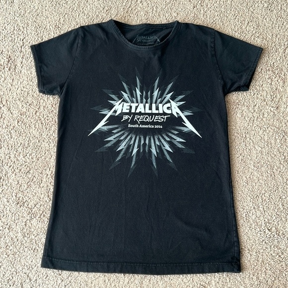 Metallica By Request 2014 South America Tour Black Band Baby Tee Shirt - Picture 1 of 7